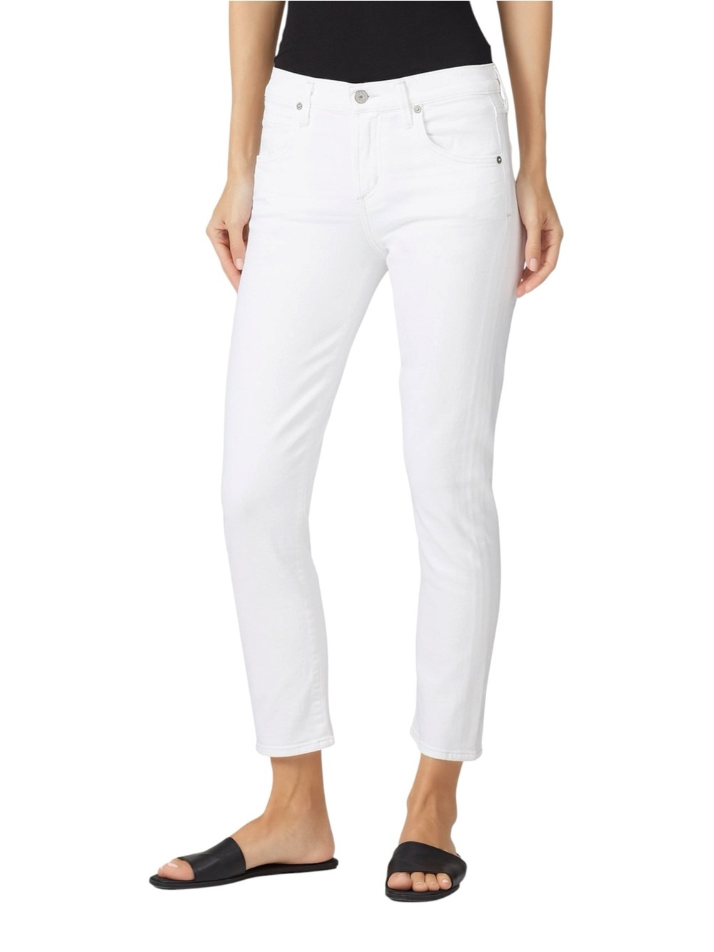 Citizens of Humanity Elsa Midrise Slim Fit Crop Jeans White Denim Women’s 25 COH